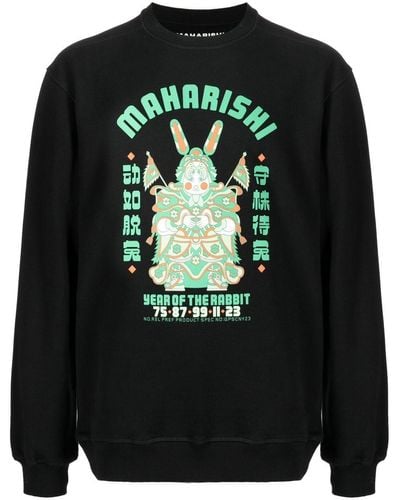 Maharishi Sweater Met Logoprint - Zwart