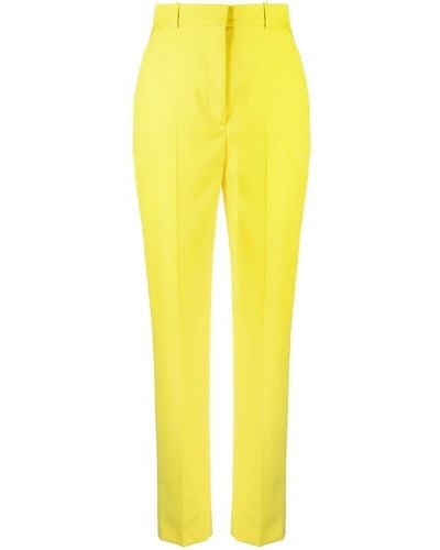 Alexander McQueen High-waisted Slim-cut Trousers - Yellow