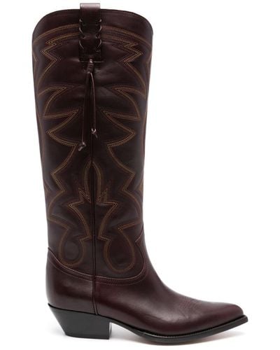 Buttero Flee Western-style Knee-high Boots - Brown