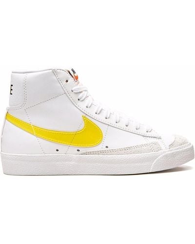 Nike Blazer Mid 77 Essential "translucent Yellow Swoosh" Trainers - White