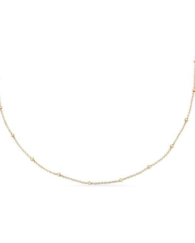 Monica Vinader Bead-detail Gold-vermeil Necklace - White
