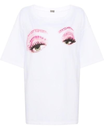 all in Allina Eyes-print Cotton T-shirt - White