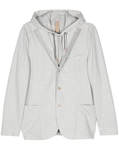 Eleventy Layered hooded blazer - Grau