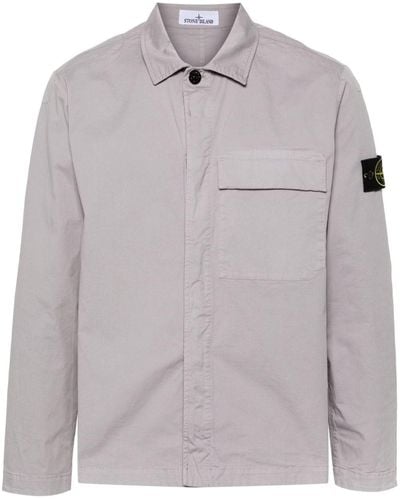 Stone Island Gabardine-weave Shirt Jacket - Grey