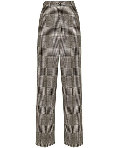 Dolce & Gabbana Plaid-pattern Flared Trousers - Grey