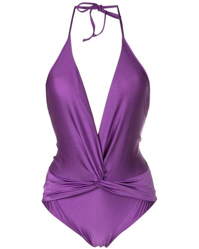 Adriana Degreas Halter-neck Swimsuit - Purple