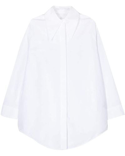 Jil Sander Oversized-collar poplin shirt - Weiß
