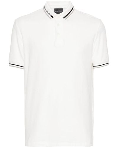 Emporio Armani Langarmshirt mit Logo-Print - Weiß