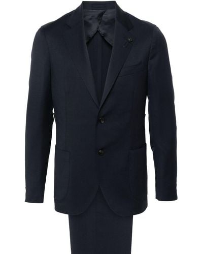 Lardini Single-breasted Wool Suit - Blue