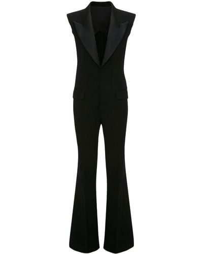 Victoria Beckham Sleeveless Tuxedo Jumpsuit - Nero