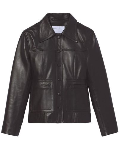 Proenza Schouler Cropped Leather Jacket - Black