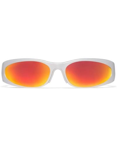Balenciaga Gafas de sol espejadas con montura oval - Naranja