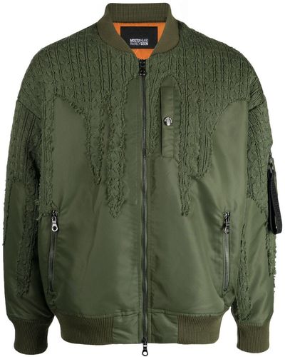 Mostly Heard Rarely Seen Drip Crochet-panelling Bomber Jacket - Green