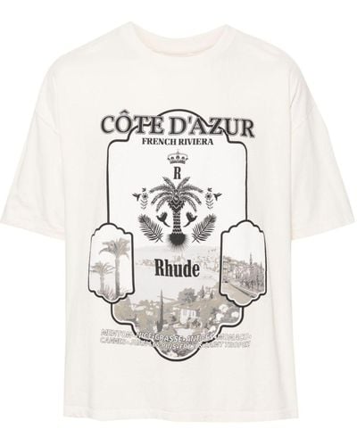 Rhude T-shirt Azur Mirror - Bianco