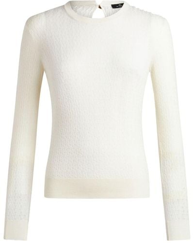 Etro Cable-knit Wool Jumper - White