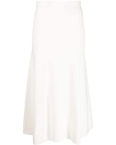 P.A.R.O.S.H. Flared Jersey Midi Skirt - White