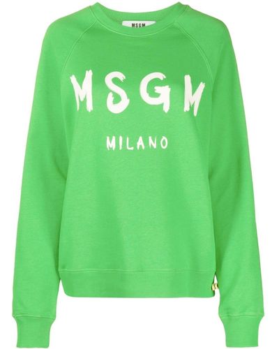 MSGM Sweater Met Logoprint - Groen