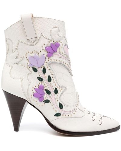 Sophia Webster Bottines Shelby 85 mm - Blanc