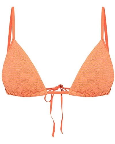 Bondeye Top de bikini Luana con diseño triangular - Naranja