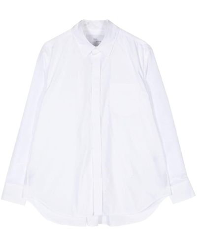 Fumito Ganryu Overhemd Met Geplooide Rug - Wit