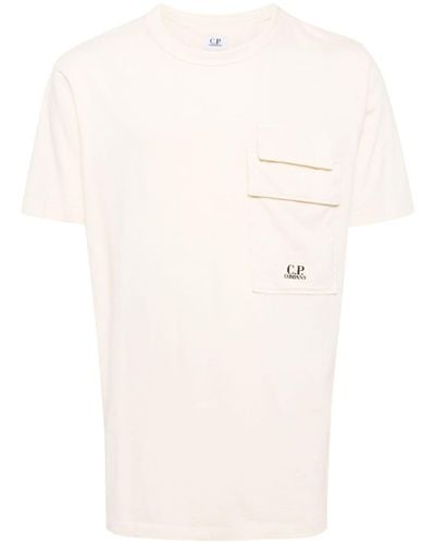 C.P. Company T-Shirt mit Klappentasche - Natur