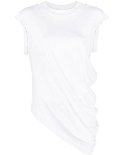 Alexander McQueen T-shirt asimmetrica - Bianco
