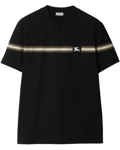 Burberry ストライプ Tシャツ - ブラック