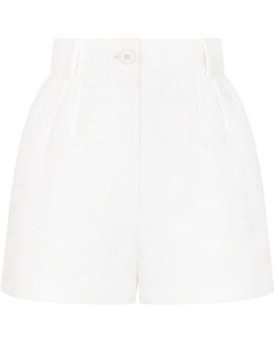 Dolce & Gabbana Jacquard-Shorts mit Logo - Weiß