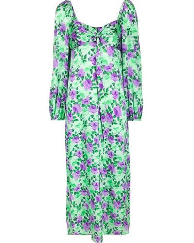 P.A.R.O.S.H. Abito Floral Print Dress - Green
