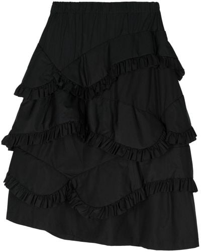 Noir Kei Ninomiya Layered-design cotton skirt - Nero