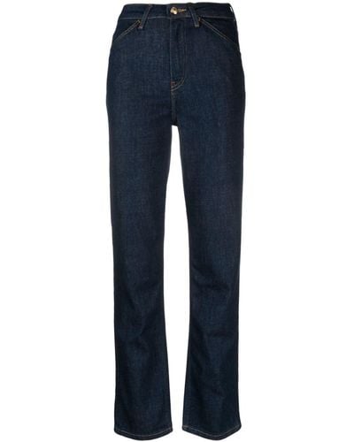 Tommy Hilfiger Logo-patch High-rise Straight-leg Jeans - Blue