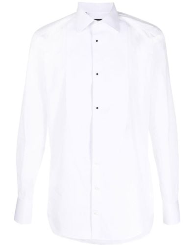 Dolce & Gabbana Smoking-Hemd mit Kontrastdetails - Weiß