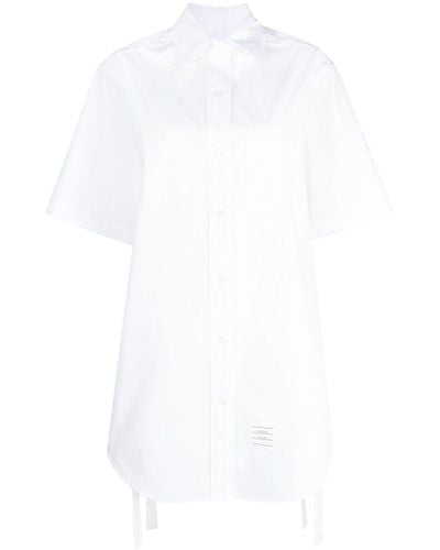 Thom Browne Hemdkleid mit kurzen Ärmeln - Weiß
