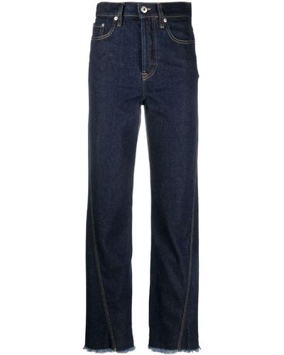 Lanvin Jeans dritti con frange - Blu