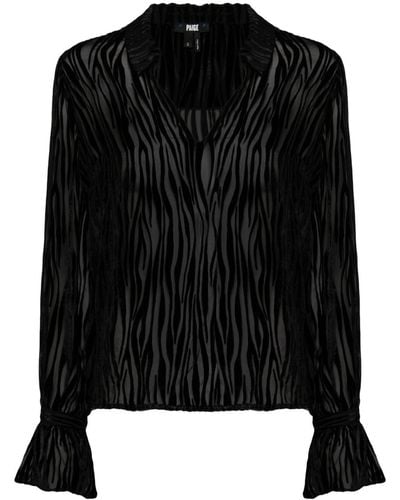PAIGE Benet Zebra-print Blouse - Black