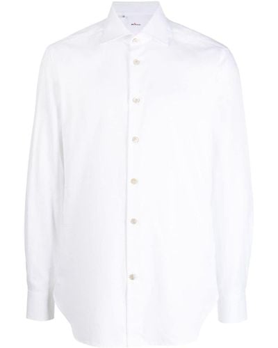 Kiton Chemise en coton à manches longues - Blanc