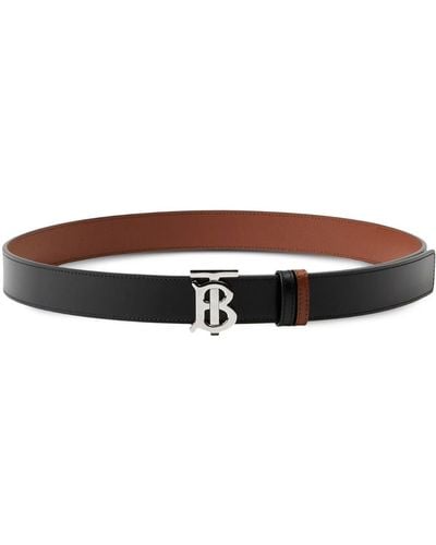 Burberry Tb-buckle Reversible Leather Belt - Brown