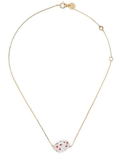 Marni Crystal-embellished Pendant Necklace - White