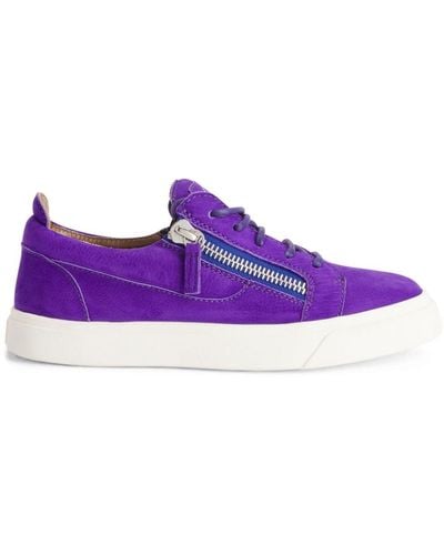 Giuseppe Zanotti Nicki Low-top Suede Sneakers - Purple