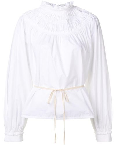 Proenza Schouler Popeline-Bluse mit Stehkragen - Weiß