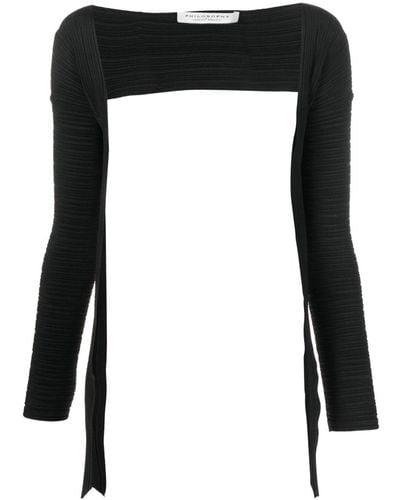 Philosophy Di Lorenzo Serafini Tie-fastening Knitted Bolero - Black