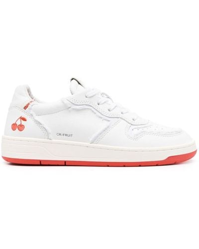 Date Court Cherry-embroidery Trainers - White
