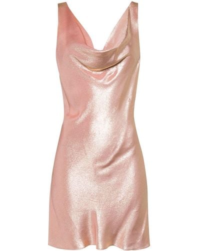 Cynthia Rowley Silk Cowl Neck Mini Dress - Pink