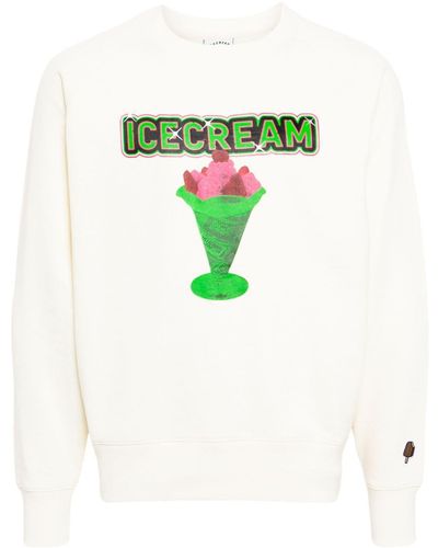 ICECREAM Logo-print Cotton Sweatshirt - Green