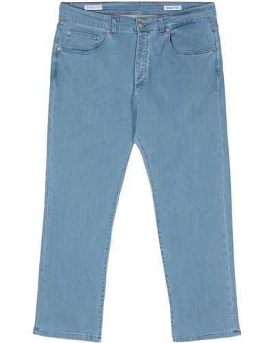 Manuel Ritz Halbhohe Straight-Leg-Jeans - Blau