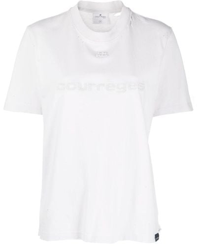 Courreges T-shirt con logo - Bianco