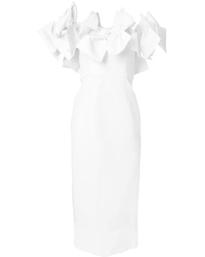 Carolina Herrera Bow-detail Strapless Midi Dress - White