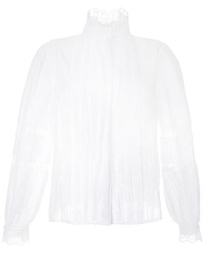 Dice Kayek Lace Pleated Shirt - White