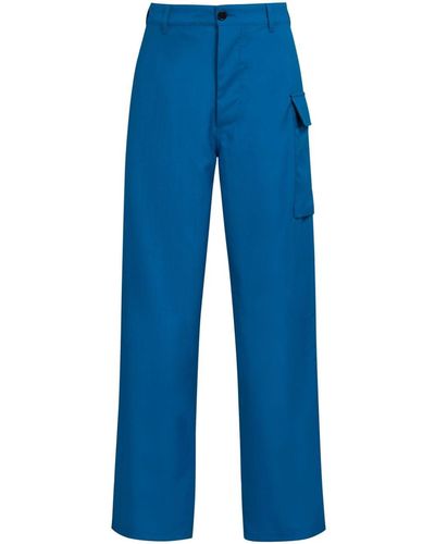 Marni Pantalon droit à poches cargo - Bleu