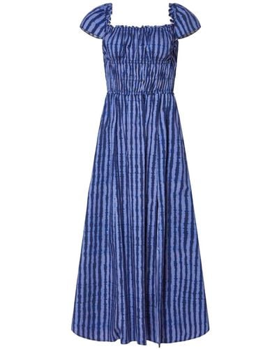 Altuzarra Lily Striped Midi Dress - Blue